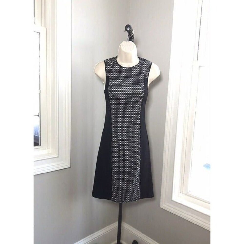 MARGARET M Black/White Pattern Dress - Women's Size Small